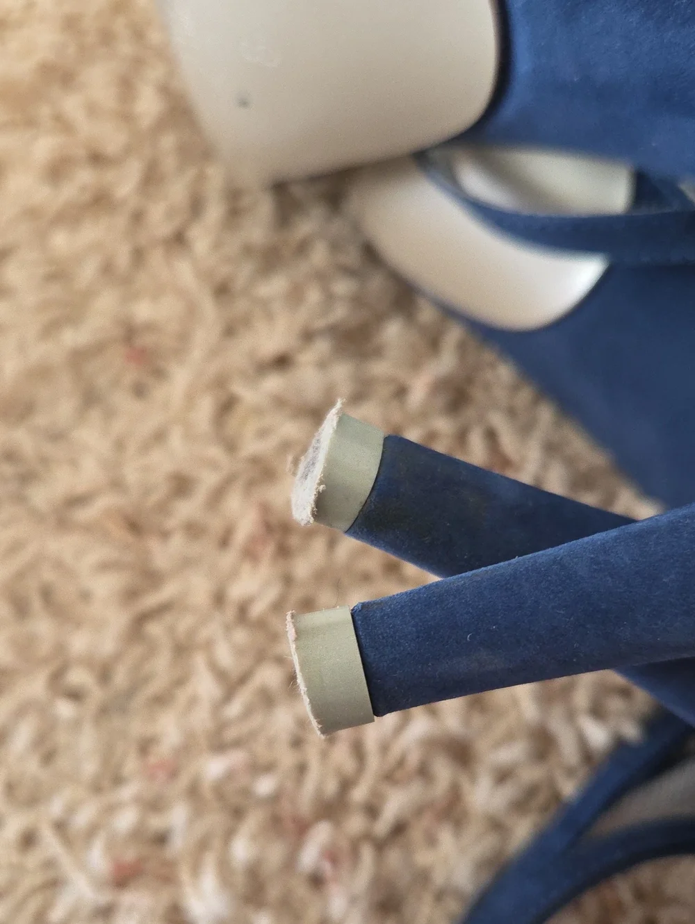 Charles Jourdan Blue Floral Tie-Ankle Heels